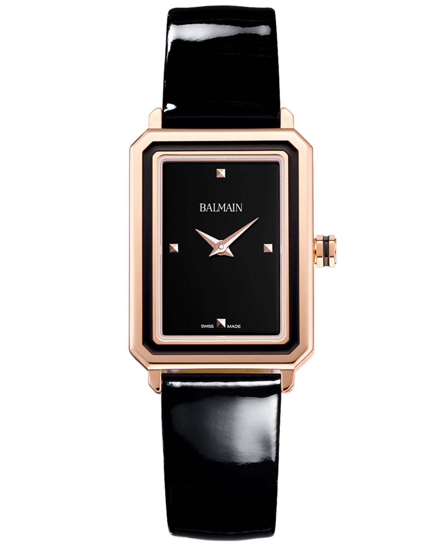 Женские часы Balmain Swiss Eirini Black Leather Strap Watch 25x33mm — фото 1