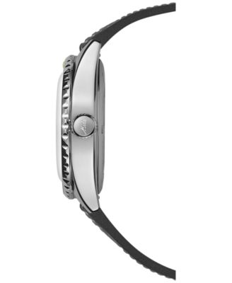 Unisex Swiss Automatic Ocean Star Decompression Worldtimer Black Rubber Strap Watch 41mm