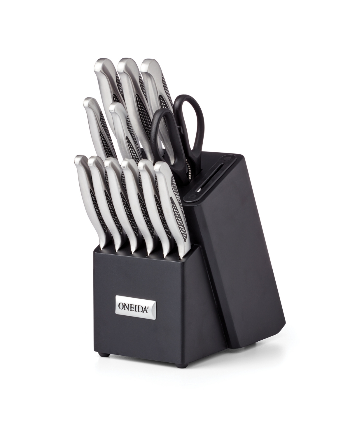 Oneida Stainless Steel 14 Piece Cutlery Block With Built-in Sharpener Set
