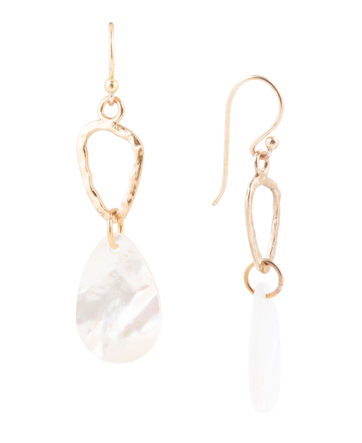 Barse Rose Bronze And Genuine Black Mother-of-pearl Drop Earrings In Genuine Mother-of-pearl