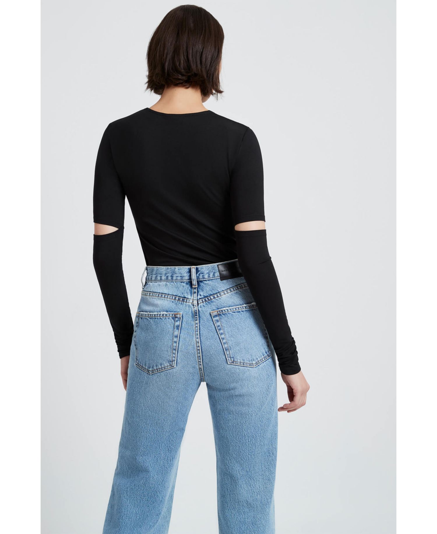 Women's Indra Long-Sleeve Stretch Jersey Top with Elbow Cutouts