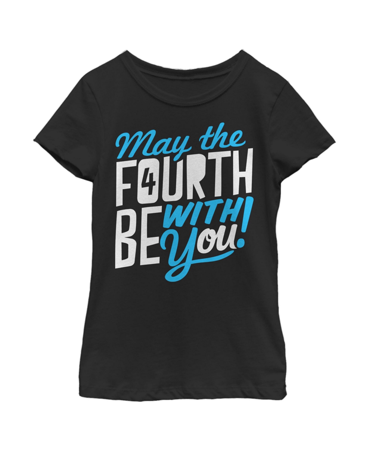 Disney Lucasfilm Girl's Star Wars May The Fourth Be With You Child T-shirt In Black