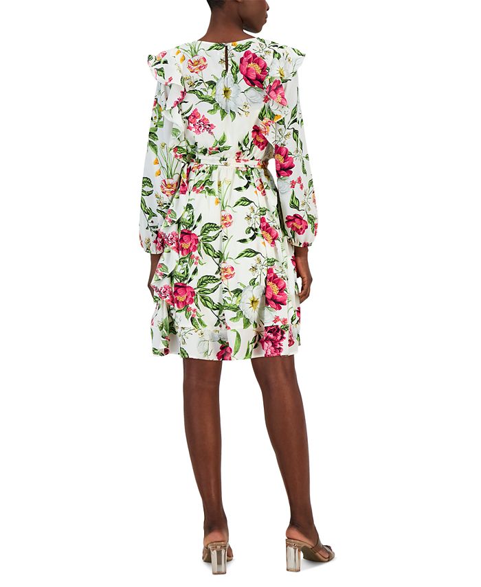 Tinsel Petite FloralPrint Ruffled TieWaist Mini Dress Macy's