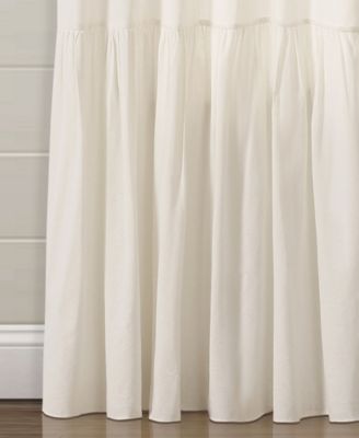 Lush Decor Farmhouse Faux Linen Tab Top Window Curtain Panel Single 40"W x 84"L - Curtains For Bedroom - Living Room Curtains