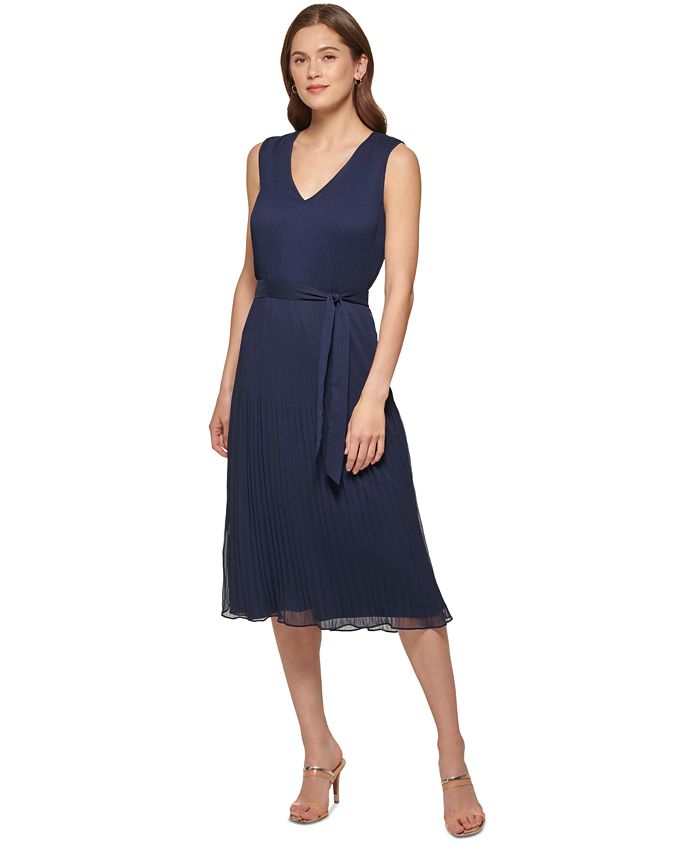 DKNY Women's Pleated Fit & Flare Midi Dress Macy's