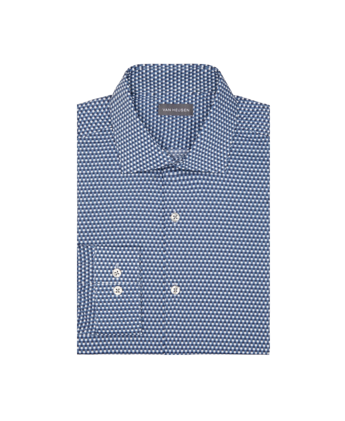 Van Heusen Men's Even Temperature Never Tuck Slim Fit Dress Shirt In Blue Oxford