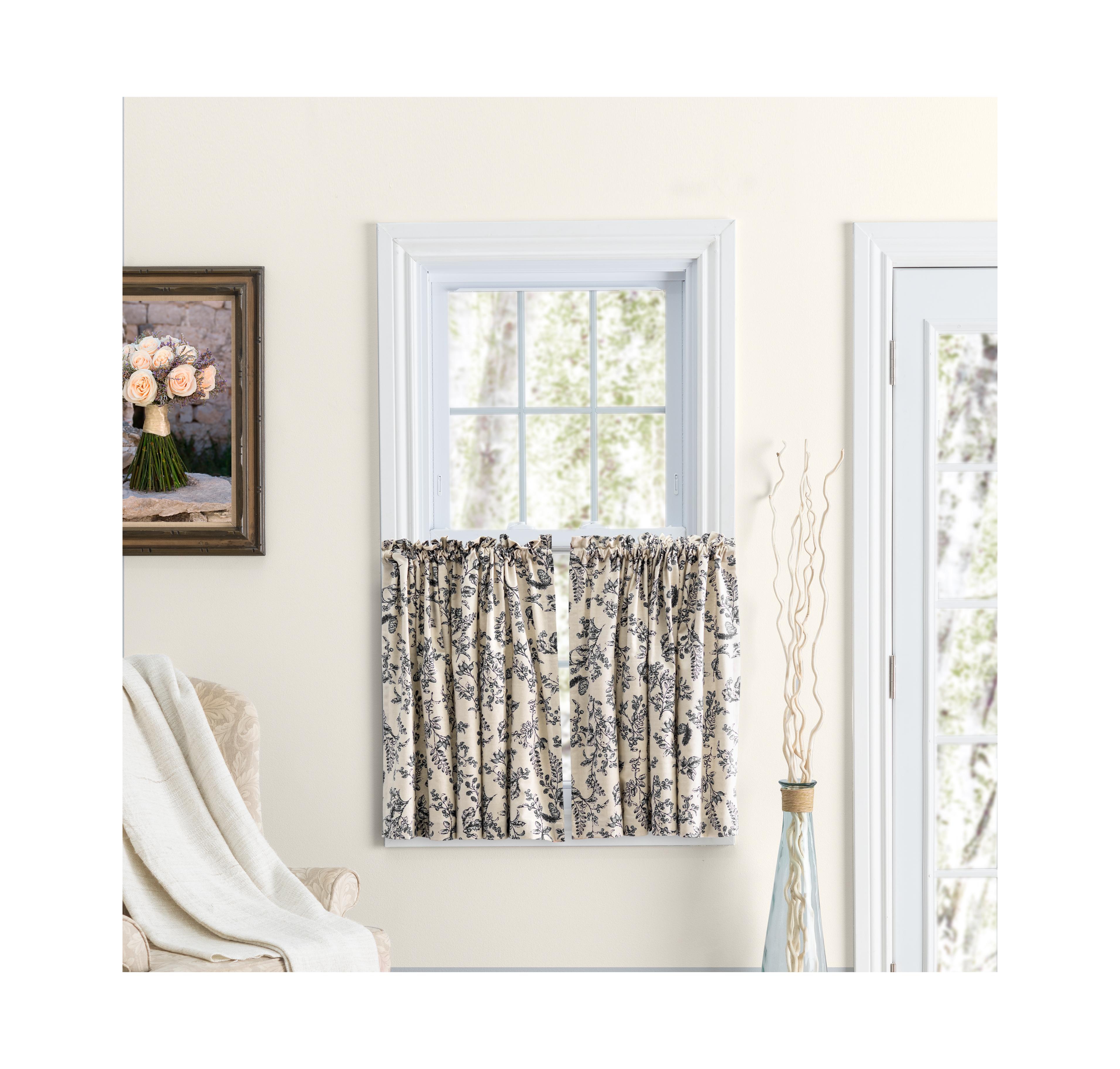 Ricardo Waverly Gardens Rod Curtain Pocket Tier Pair 84"W x 30"L
