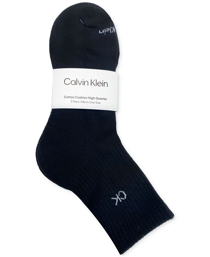 Calvin Klein Men's 3-Pk. Cushion High Quarter Socks & Reviews ...