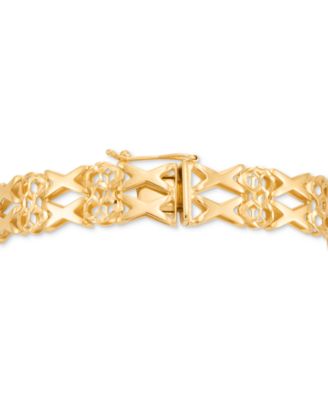 Openwork Filigree Link Bracelet in 14k Gold-Plated Sterling Silver