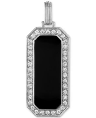 Мужские украшения Esquire, подвеска из серебра с черной керамикой и фианитами, созданная для Macy's