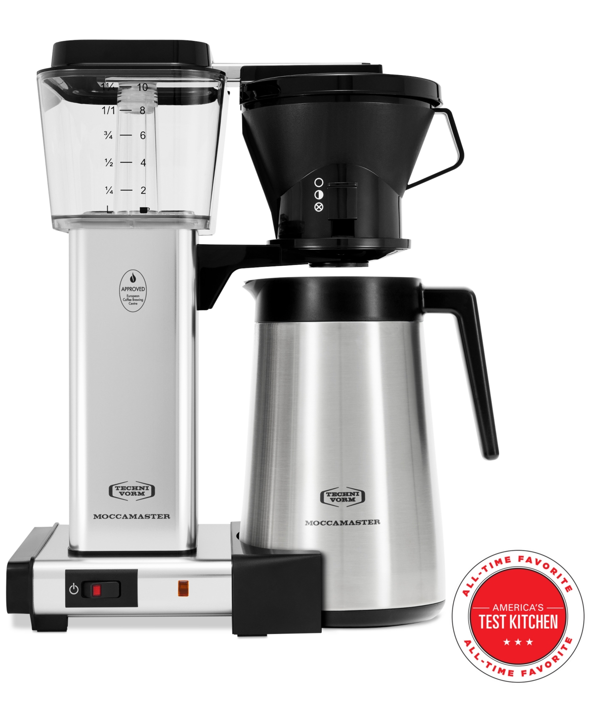 Shop Moccamaster Kbt Stainless Steel Carafe Coffee Brewer In Polished Silver