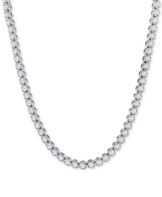 Macy's - Men's Diamond 22" Link Necklace (10 ct. t.w.) in 10k White Gold