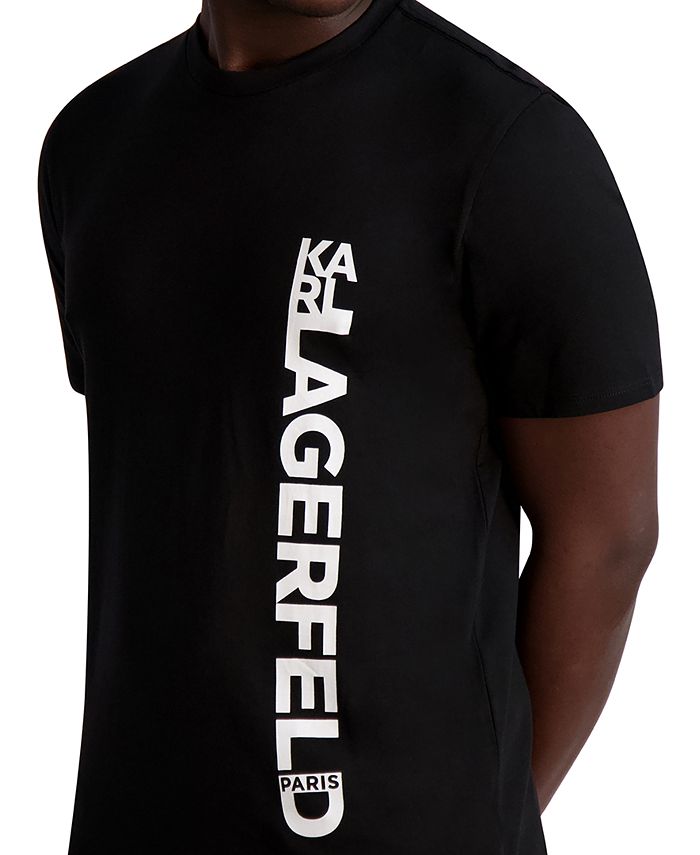 KARL LAGERFELD PARIS Men's SlimFit Vertical Logo ShortSleeve Crewneck