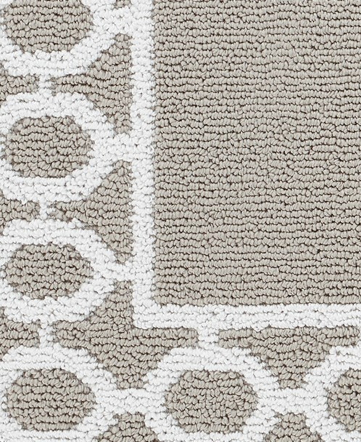 Jean Pierre Christine Trellis Border Tufted Runner Rug, - Light Gray and White
