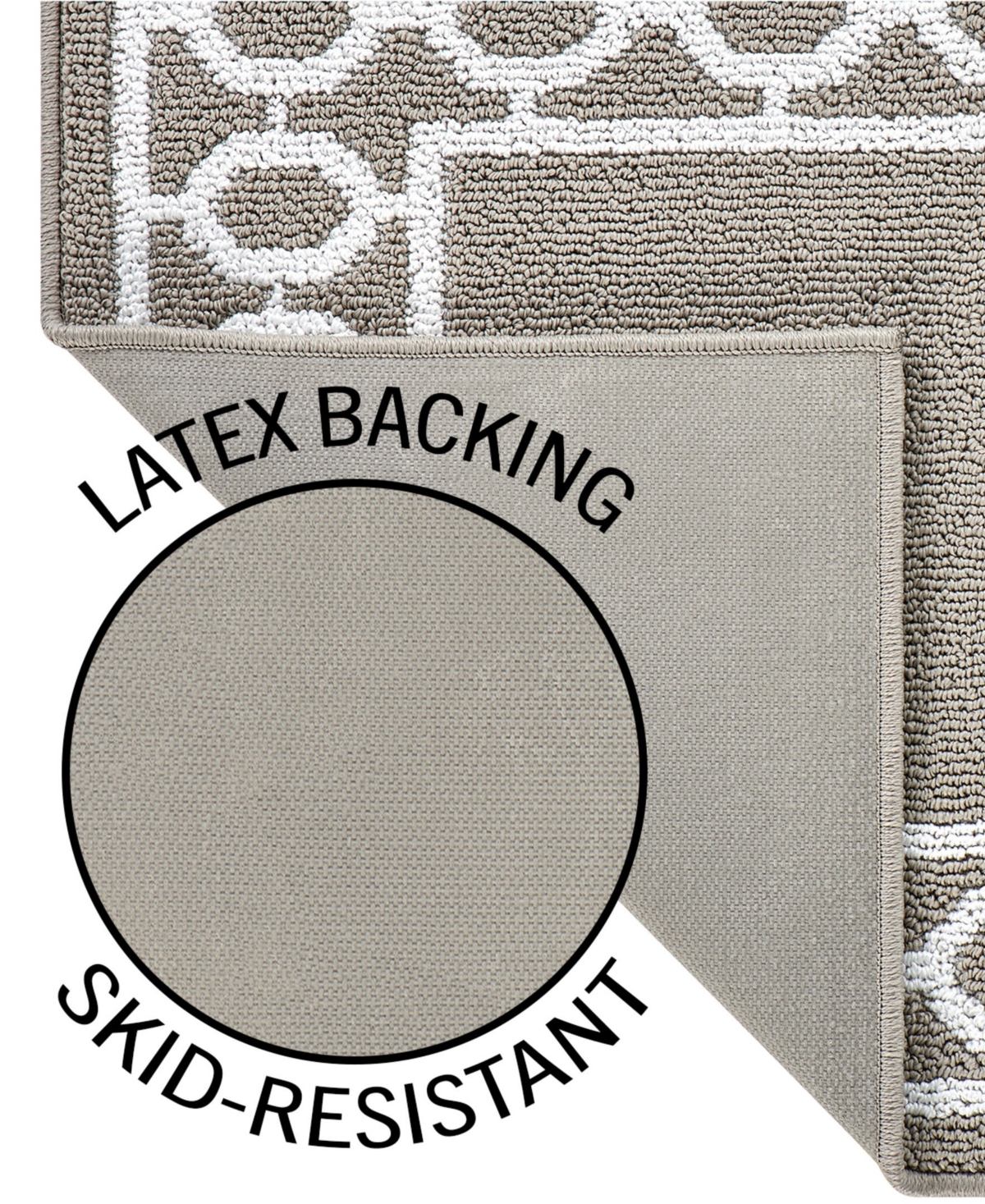 Jean Pierre Christine Trellis Border Tufted Runner Rug, - Light Gray and White