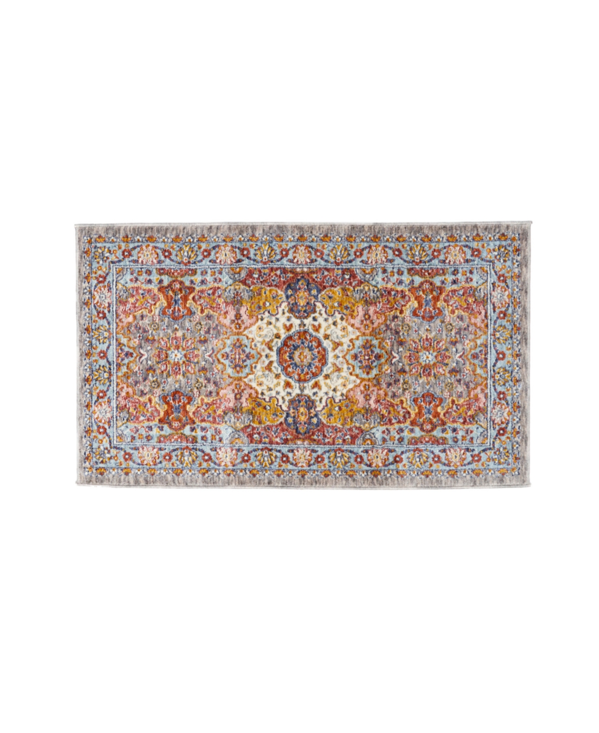 Jahni Turkish Mystic Chenille Accent Rug, 26.5" x 45" - Red, Blue