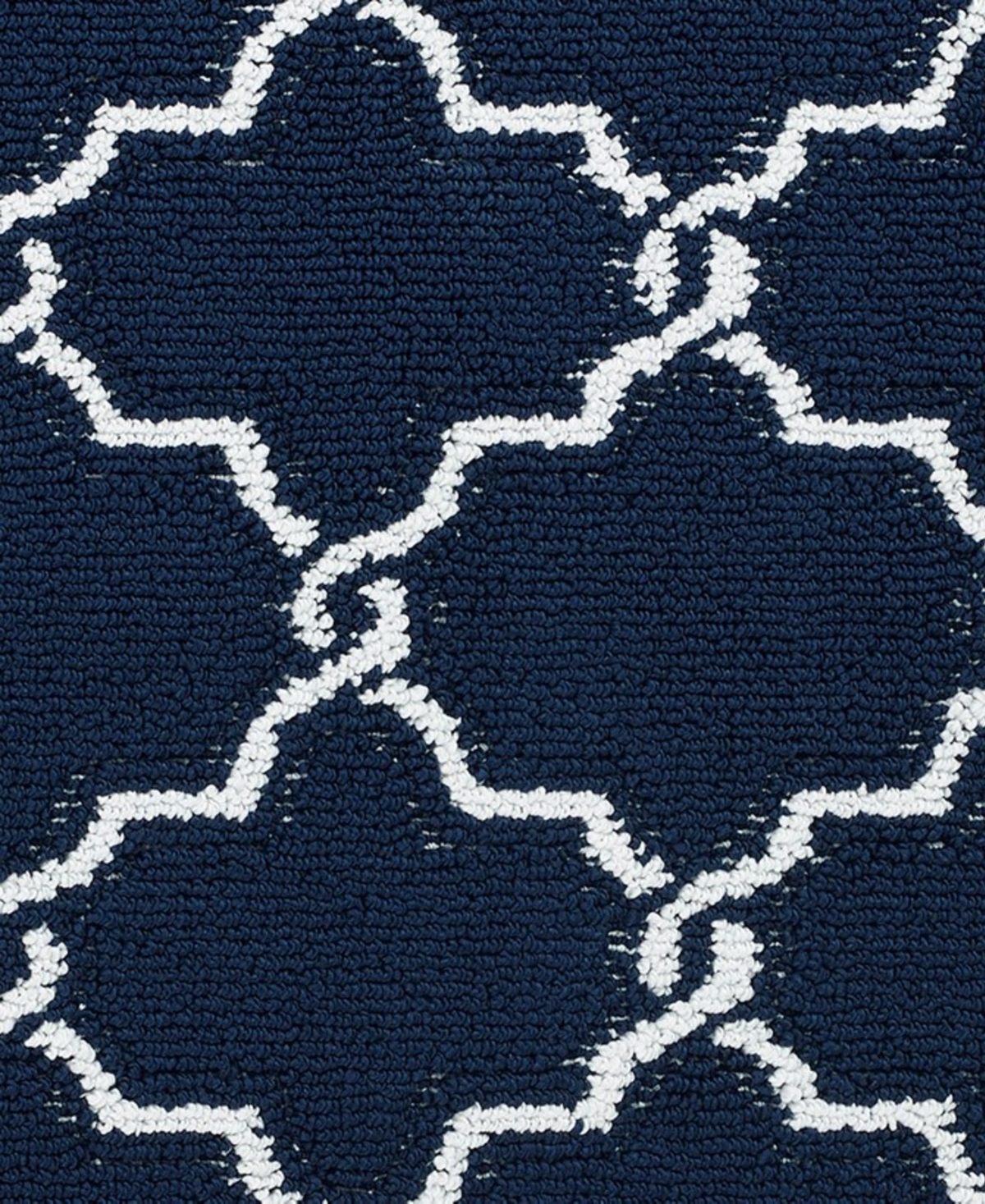 Jean Pierre - Machine Washable Yohan Trellis Tufted Runner Rug, - Navy and White