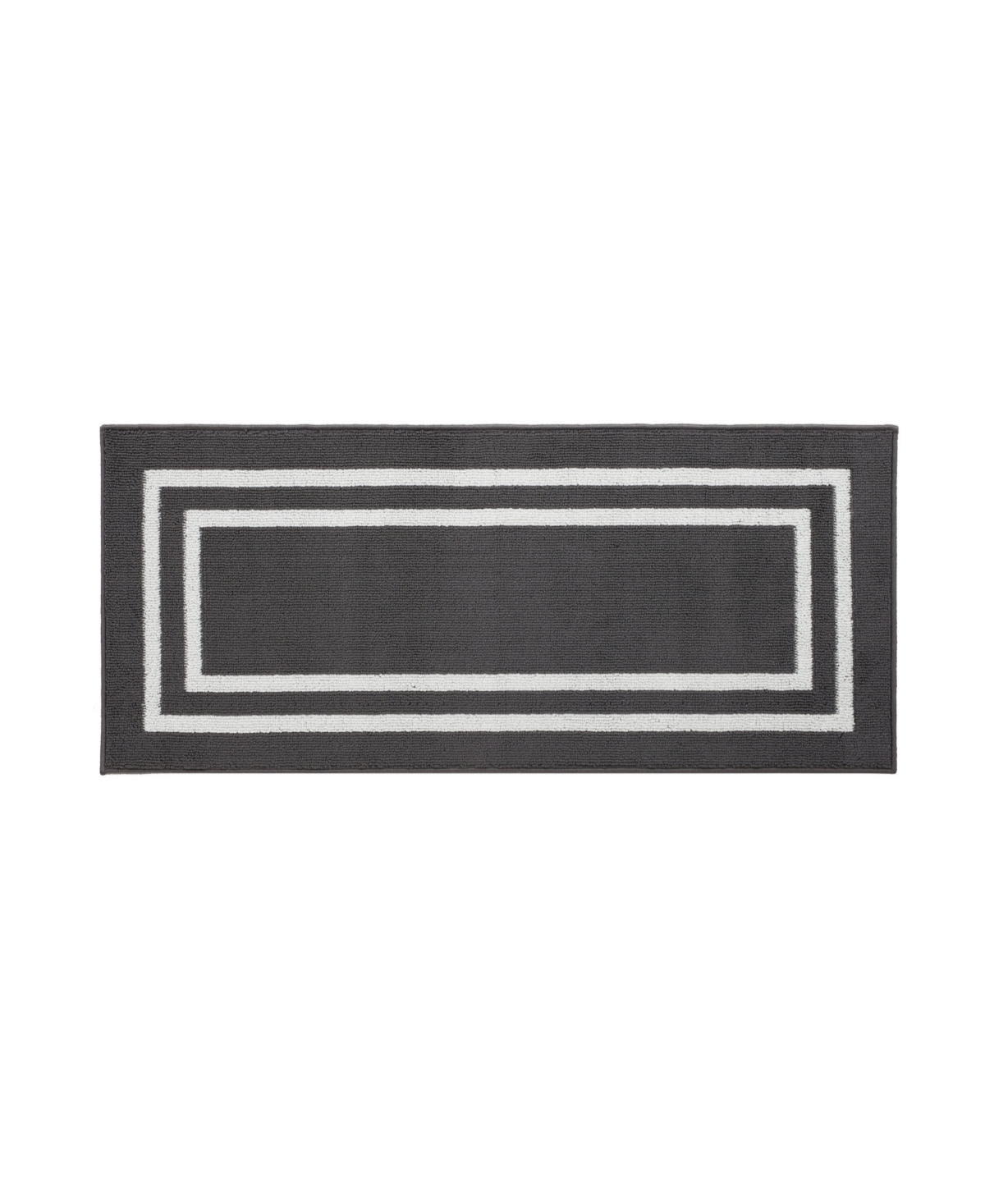 Jean Pierre Double Line Border Tufted In Dark Gray And White