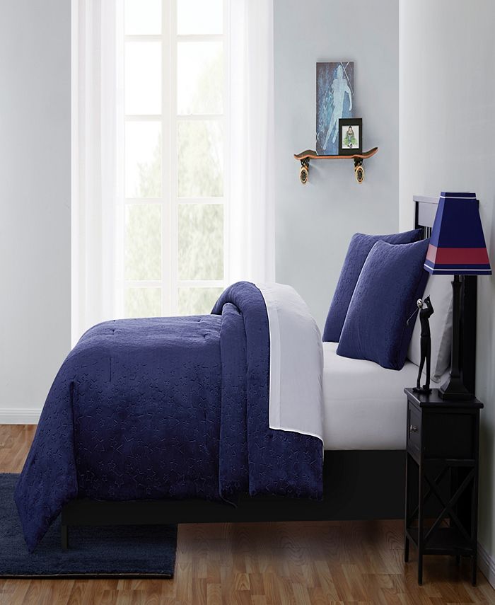 Olivia & Finn Plush Embossed Stars 2Piece Comforter Set, Twin Macy's