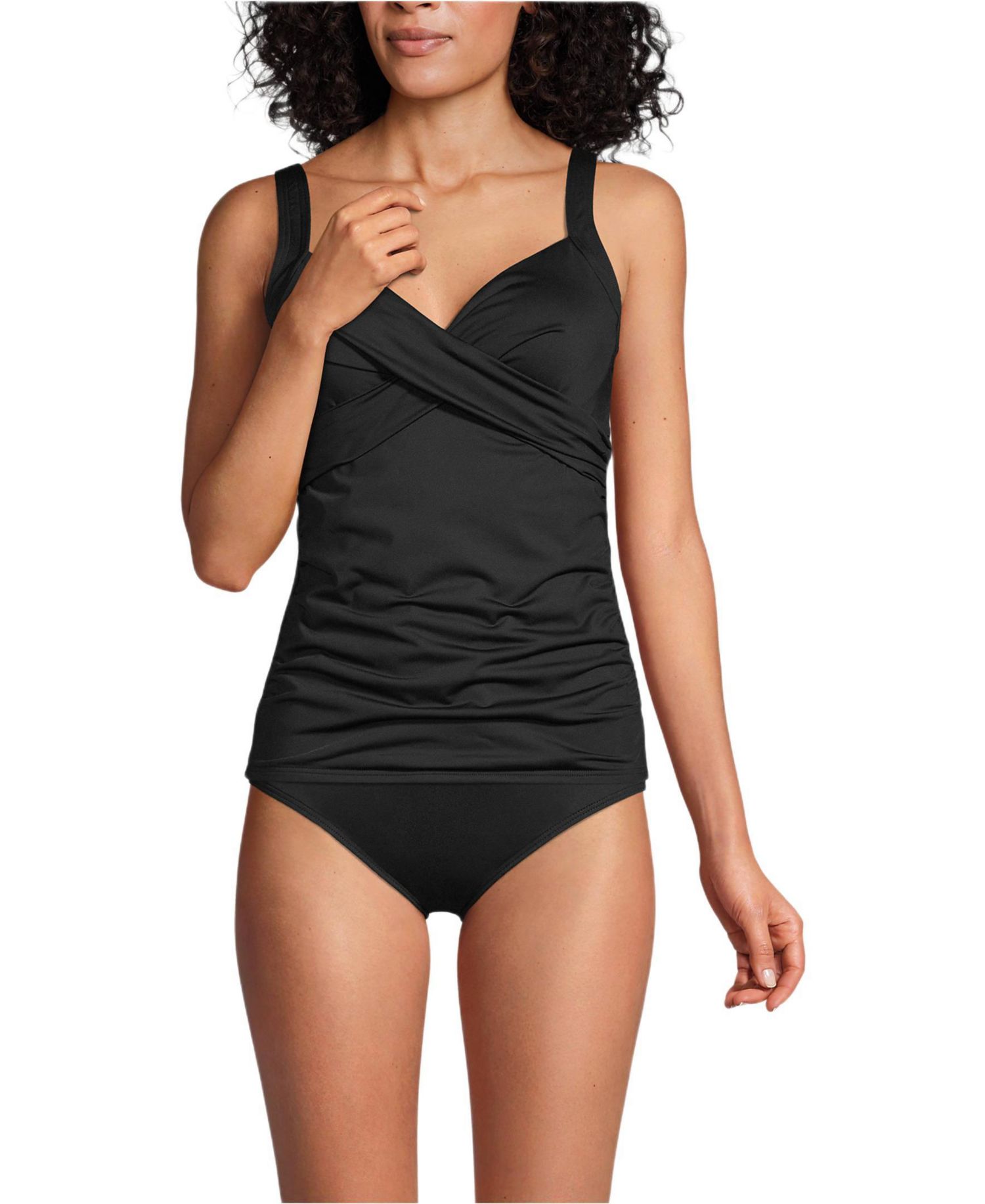 Women's D-Cup Sweetheart Wrap Underwire Tankini Top