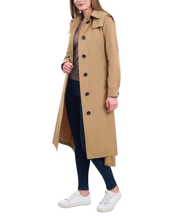 Michael Kors Women's Hooded Belted Raincoat - Macy's