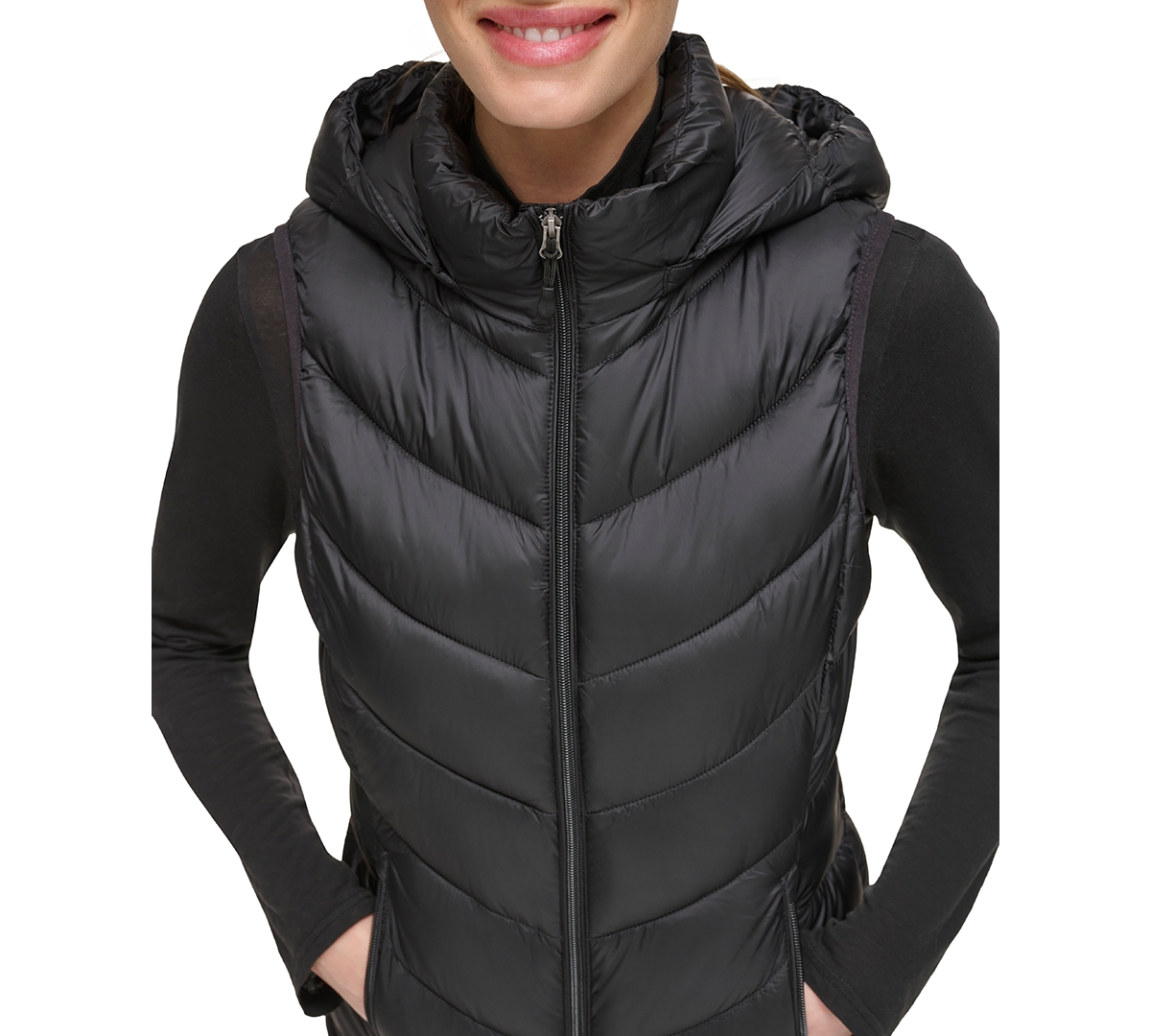 Shop Charter Club Women's Packable Hooded Puffer Vest, Created For Macy's In Black