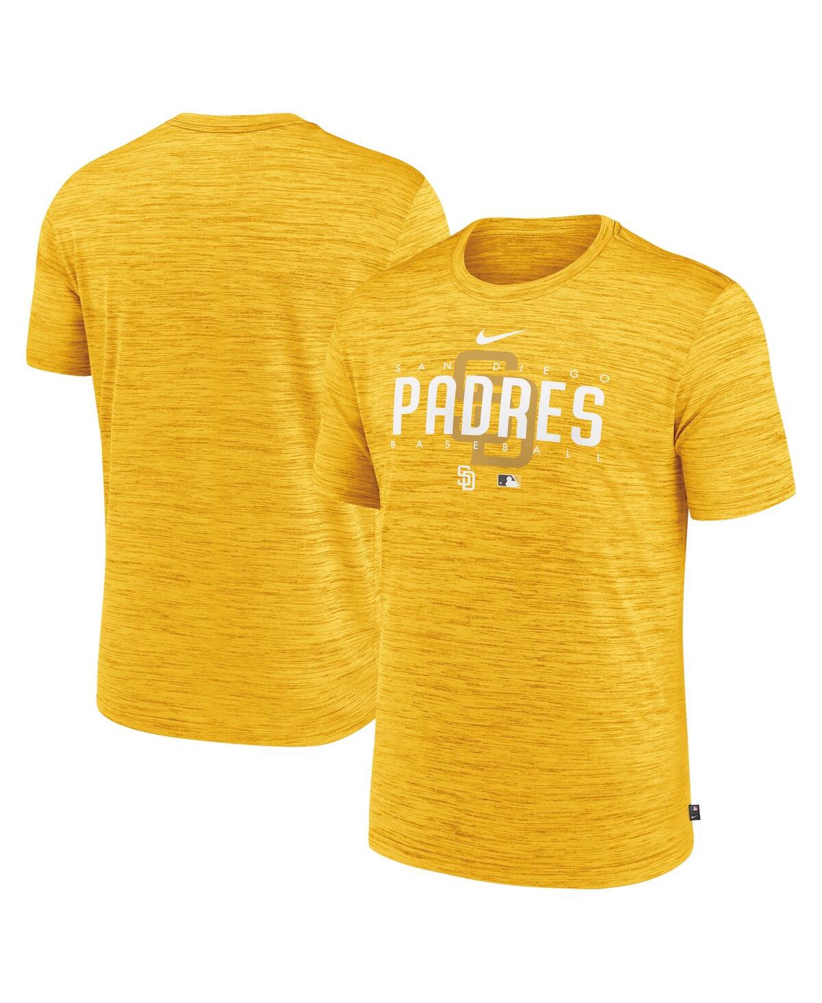 Nike Men's  Gold San Diego Padres Authentic Collection Velocity Performance Practice T-shirt