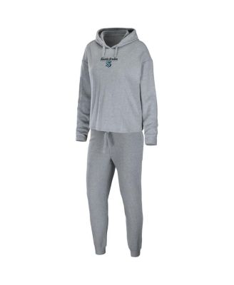 Women's Heather Gray Seattle Kraken Logo Pullover Hoodie and Pants Sleep Set
