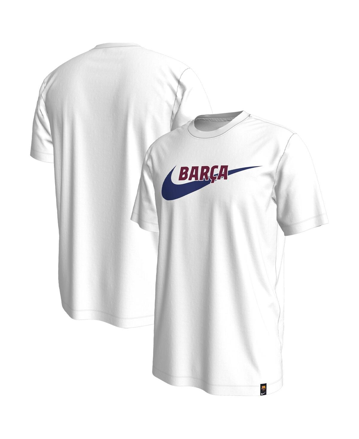 Shop Nike Men's  White Barcelona Swoosh T-shirt