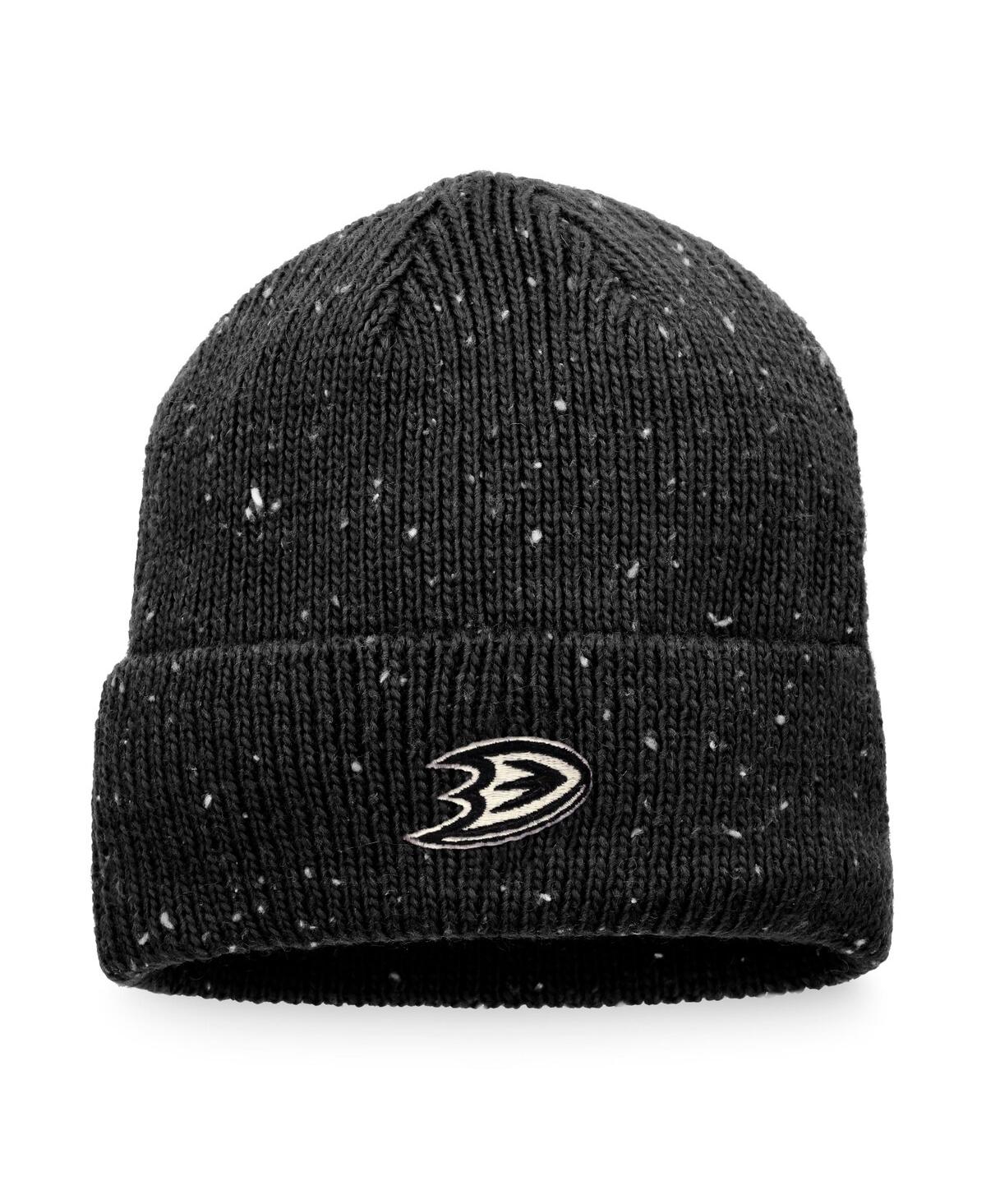 Fanatics Branded Black Anaheim Ducks Authentic Pro Rink Pinnacle Cuffed Knit Hat In Black