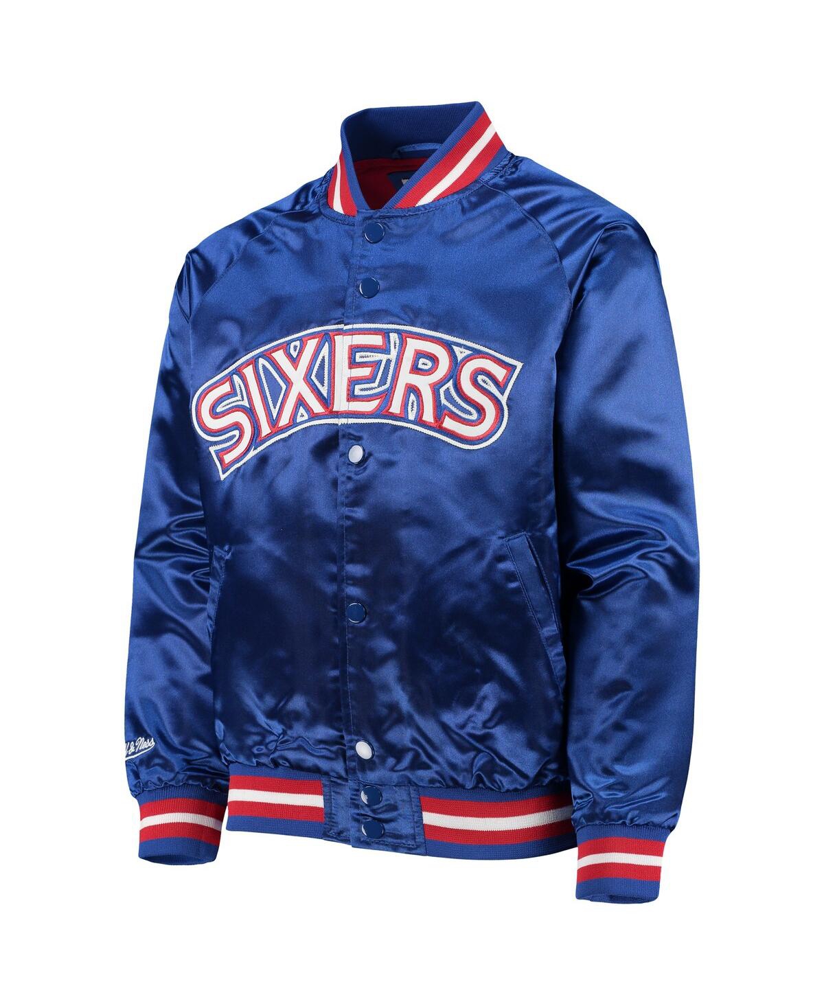 Mitchell & Ness Big Boys And Girls  Royal Philadelphia 76ers Hardwood Classics Satin Raglan Full-snap In Royal
