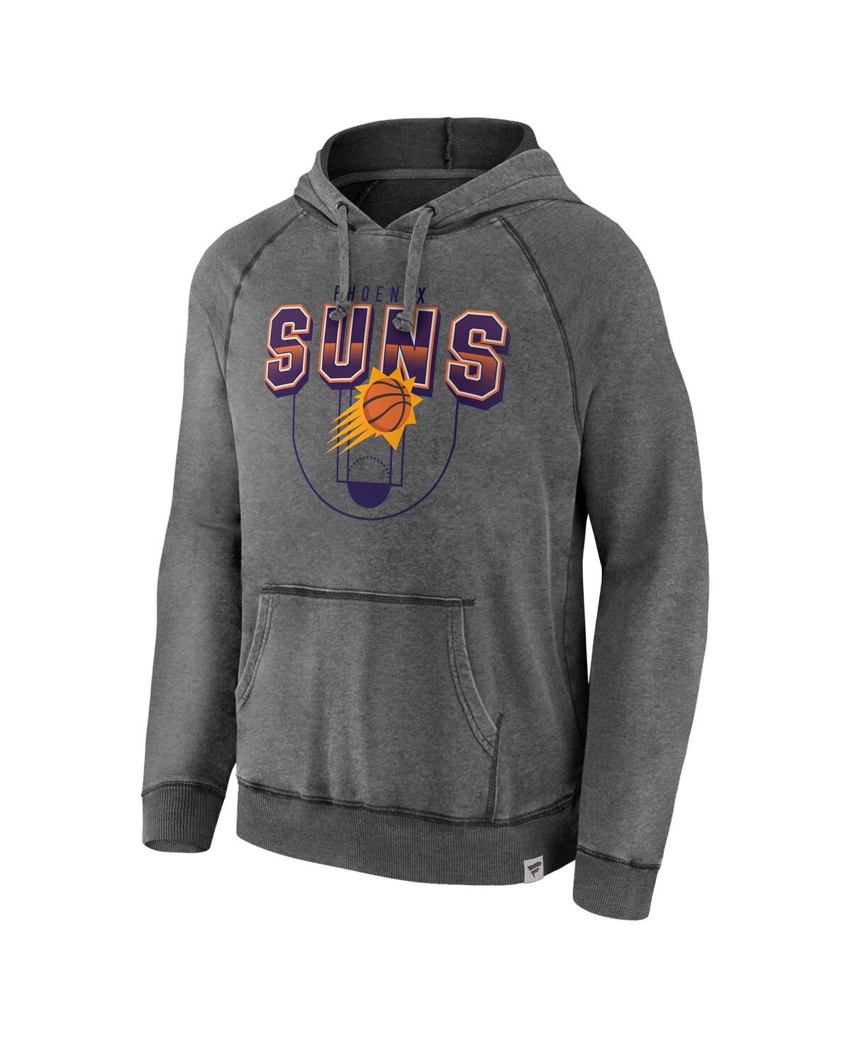 Fanatics Branded Gray Phoenix Suns Acquisition True Classics Vintage Snow Wash Pullover Hoodie In Gray