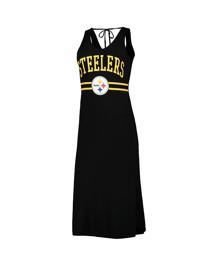 G Iii 4her By Carl Banks Womens Black Pittsburgh Steelers Training V Neck Maxi Dress Macys 