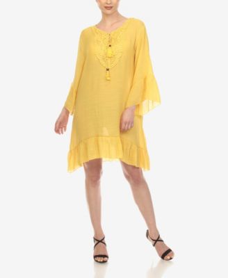 Women's Sheer Crochet Knee Length Cover Up Dress