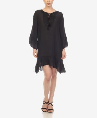 Women's Sheer Crochet Knee Length Cover Up Dress