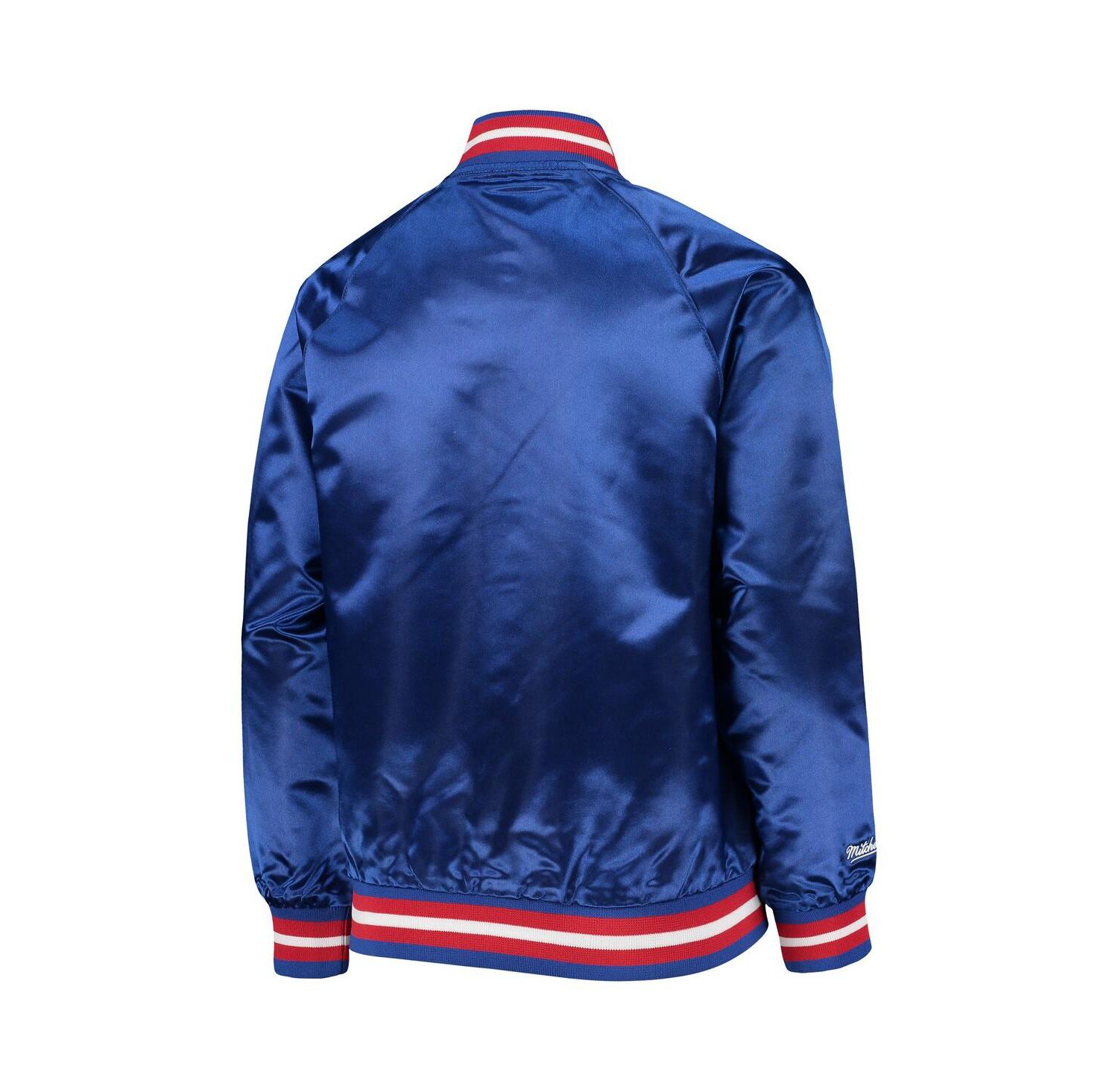Big Boys and Girls Royal Philadelphia 76ers Hardwood Classics Satin Raglan Full-Snap Jacket