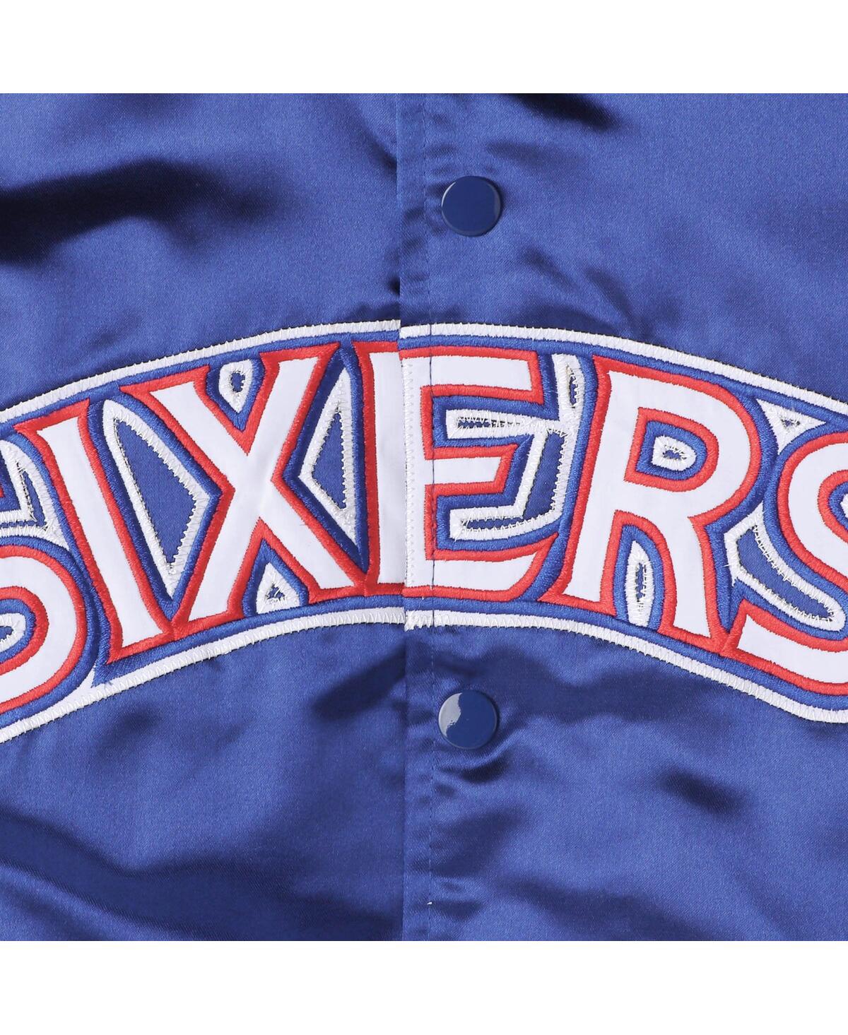 Mitchell & Ness Big Boys And Girls  Royal Philadelphia 76ers Hardwood Classics Satin Raglan Full-snap In Royal