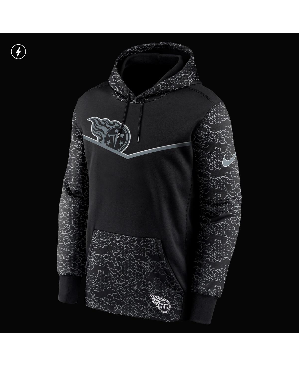 Men's NikeTennessee Titans Rflctv Chevron Pullover Hoodie - Black