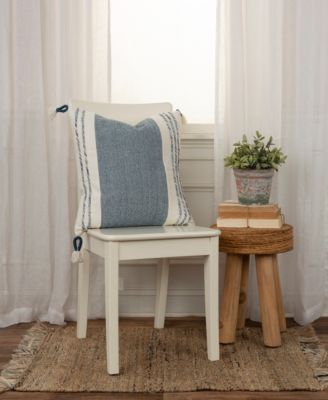 Modern Stripe Tassal Decorative Pillow, 20" X 20"