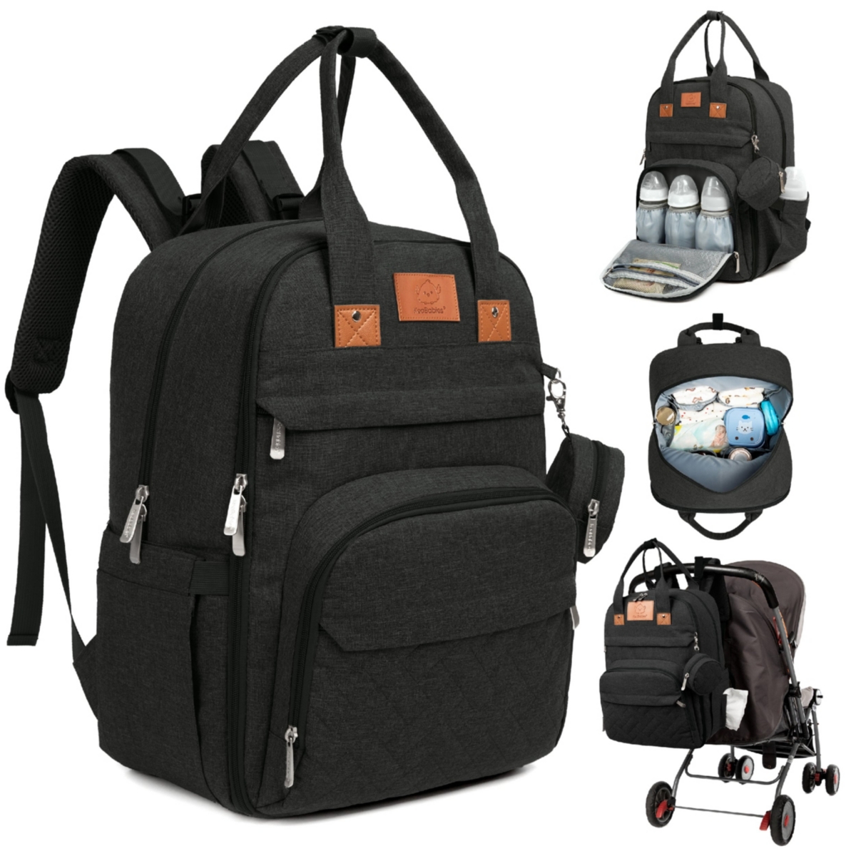 KeaBabies Rove Diaper Bag with Changing Pad, Waterproof Baby Bag, Travel Diaper