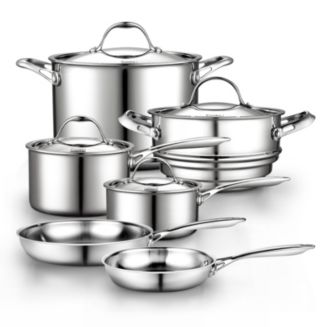 Cooks Standard 10 Piece Multi-Ply Clad Cookware Set Stainless Steel