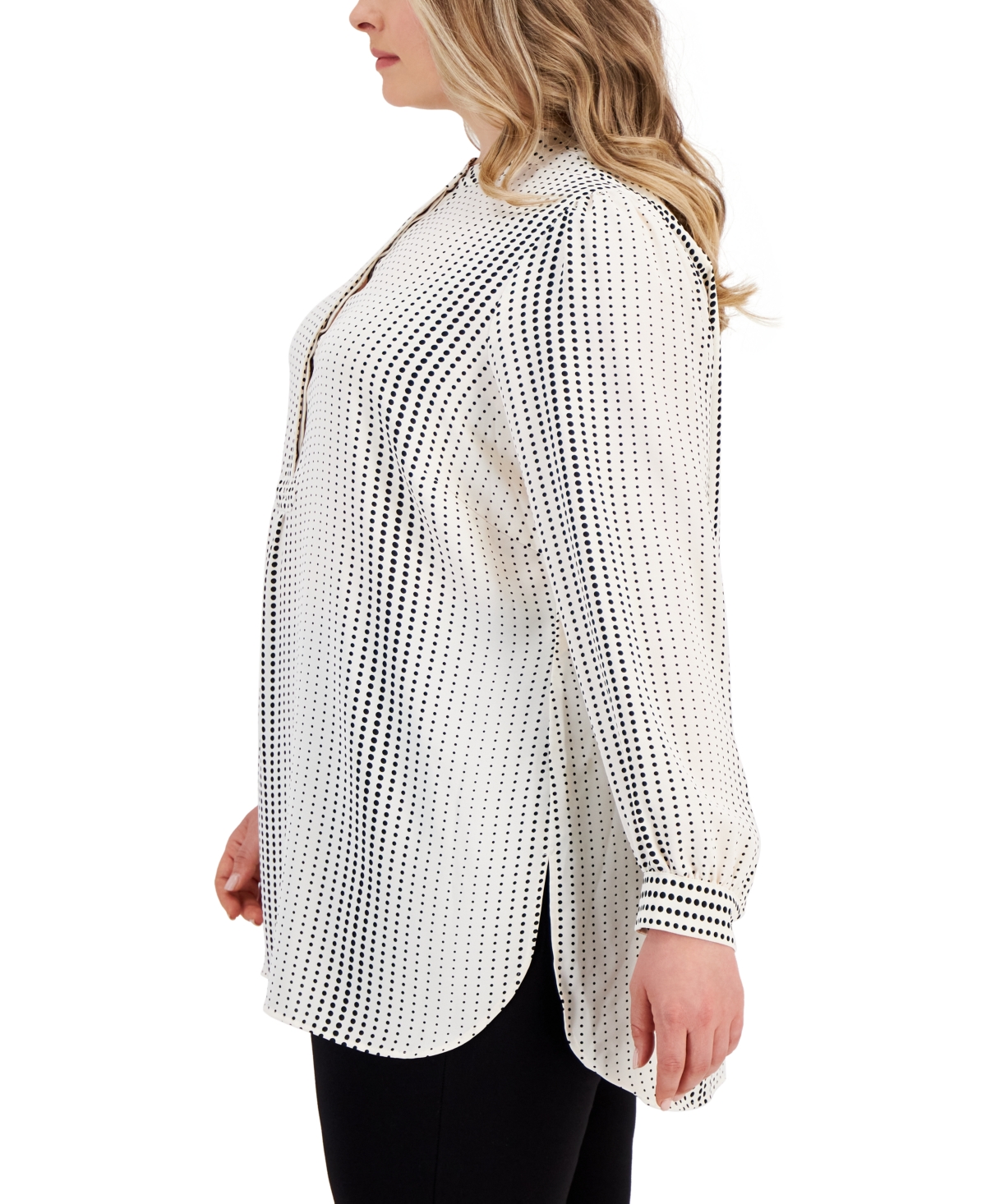Plus Size Printed Popover Tunic -Anne Black