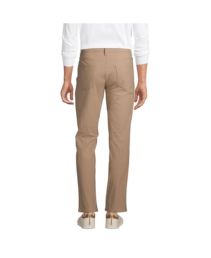 Lands' End Men's Straight Fit Flex Performance 5 Pocket Pants Macy's