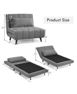 Costway Convertible Sofa Bed 3 Position Folding Sleeper Chair - Macy's