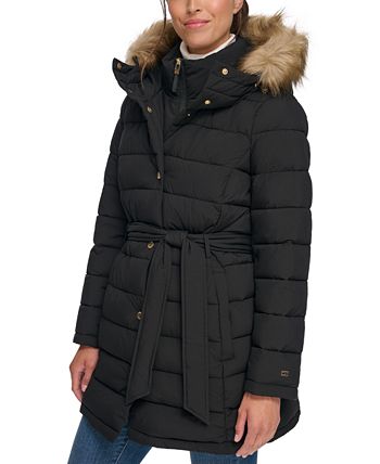 Tommy Hilfiger Faux-fur Hooded Sweater, Created For Macy's in Gray