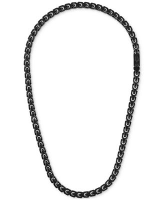 Men's Link Chain 24" Necklace in Black-Plated Stainless Steel