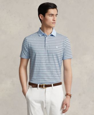 폴로 랄프로렌 Polo Ralph Lauren Mens Classic-Fit Performance Polo Shirt,Elite Blue Multi