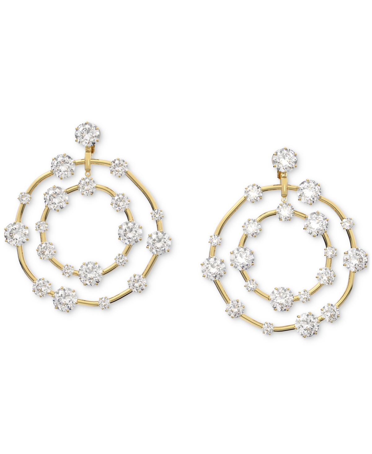 Shop Swarovski Gold-tone Crystal Orbital Clip-on Statement Earrings