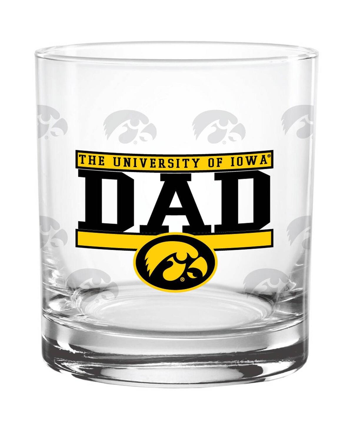 Indigo Falls Iowa Hawkeyes 14 oz Dad Rocks Glass In Clear