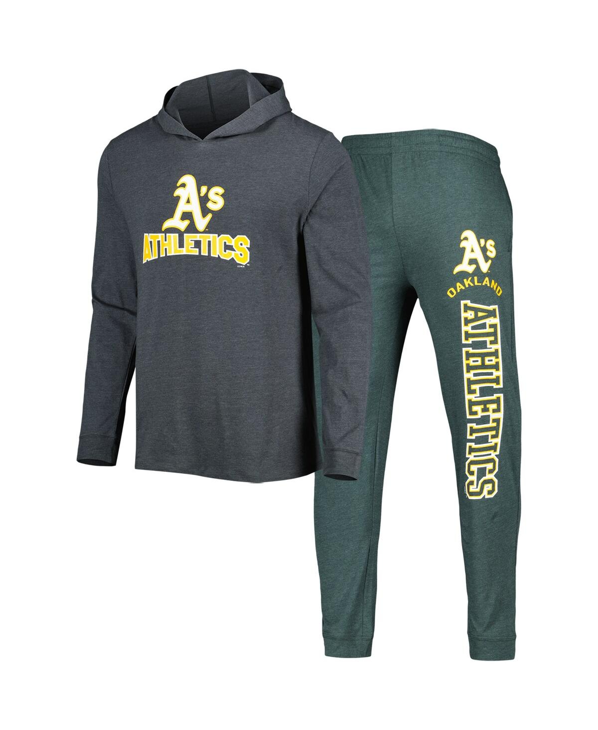 Shop Concepts Sport Men's  Green, Charcoal Oakland Athletics Meter Hoodie And Joggers Set In Green,charcoal